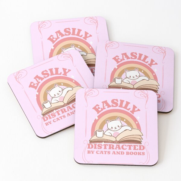 Item preview, Easily Distracted By Cats And Books designed and sold by TeePartyHost.