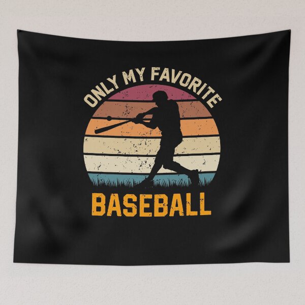 Item preview, Vintage Only My Favorite Baseball Player Silhouette Retro Sunset designed and sold by 1001T-Shirt.