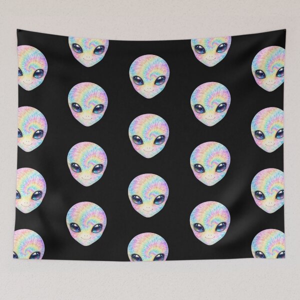 Item preview, Tie Dye Rainbow Alien Face designed and sold by jgvisualarts.