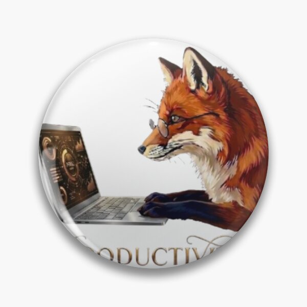 Item preview, Productivity Fox Working on Laptop Office Animal Art designed and sold by Northern Glow Art.