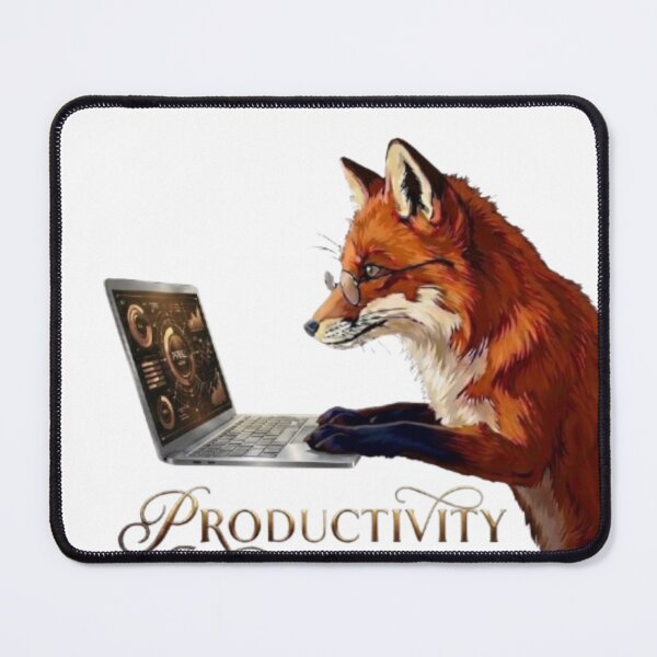 Item preview, Productivity Fox Working on Laptop Office Animal Art designed and sold by Northern Glow Art.