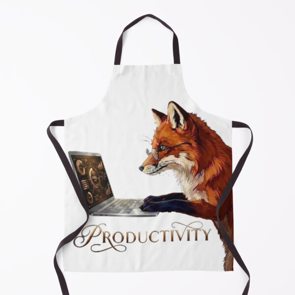 Item preview, Productivity Fox Working on Laptop Office Animal Art designed and sold by Northern Glow Art.