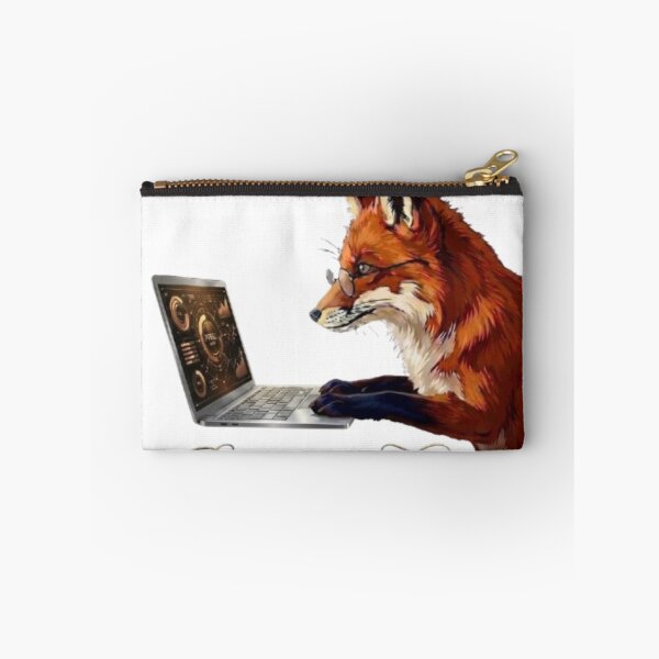 Item preview, Productivity Fox Working on Laptop Office Animal Art designed and sold by Northern Glow Art.