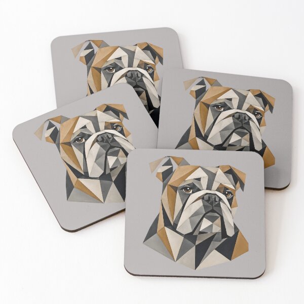 Item preview, Cubist Bulldog Geometric Portrait designed and sold by KICOR.