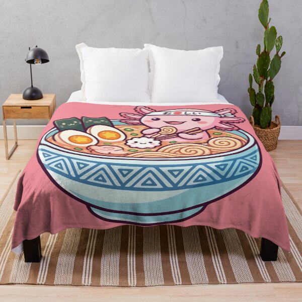 Item preview, Cute Kawaii Axolotl Eating Japanese Ramen Noodles Aesthetic designed and sold by RobArts90s.