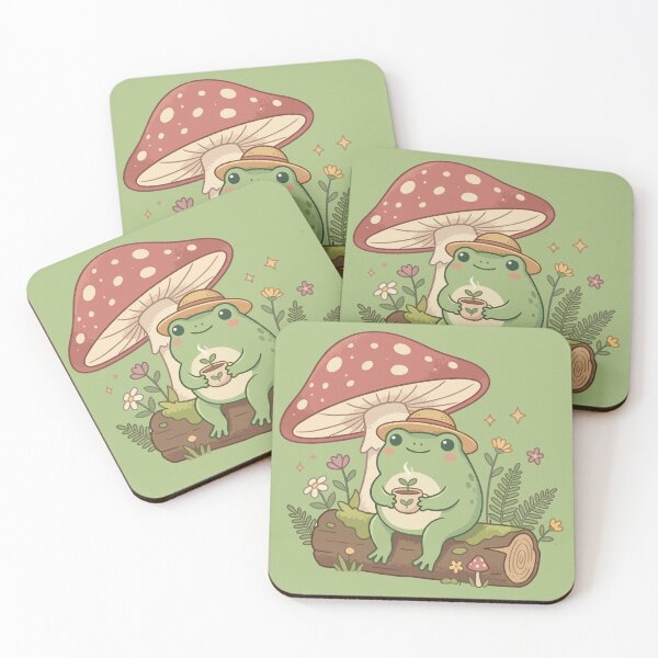 Item preview, Vintage Cottagecore Frog Aesthetic - Tea Party Under Mushroom designed and sold by RobArts90s.