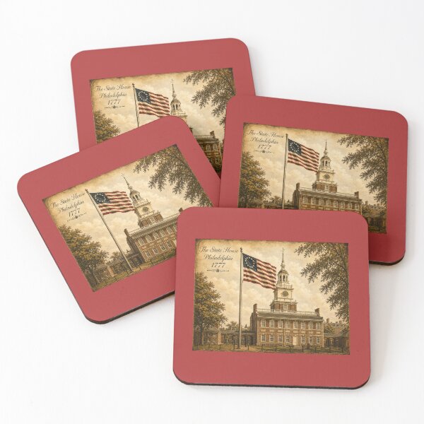 Item preview, The State House Philadelphia 1777 – Vintage Americana Flag Day Art designed and sold by Novel Works Studio.