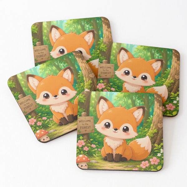 Item preview, kawaii cute fox in the forest designed and sold by BackgroundND.