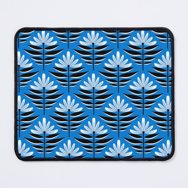 Item preview, Modern wildflower pattern in blue, black, and white designed and sold by Jennifer Ladd.