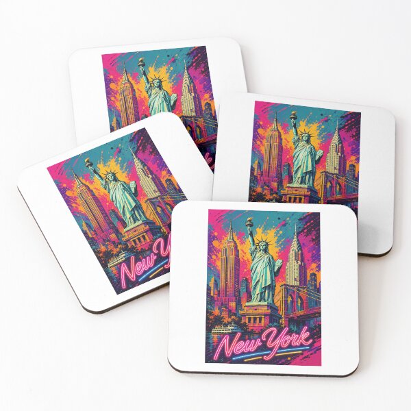 Item preview, New York Electric Dreams – Neon Pop Art Skyline Poster designed and sold by Earth Celebration Designs.