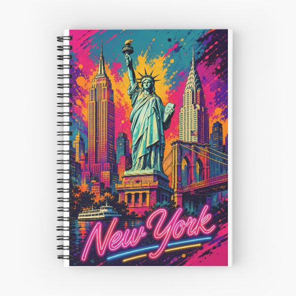 Item preview, New York Electric Dreams – Neon Pop Art Skyline Poster designed and sold by Earth Celebration Designs.