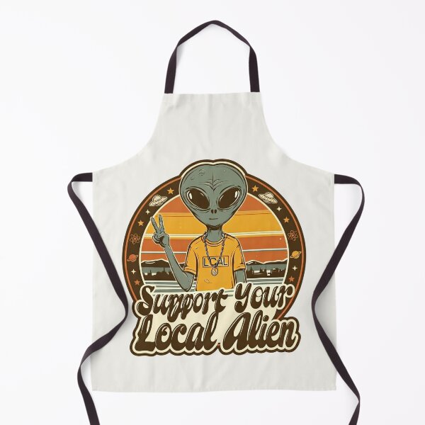 Item preview, Support Your Local Alien - Retro Sci-Fi Peace Sign designed and sold by Cosmic Cactus.