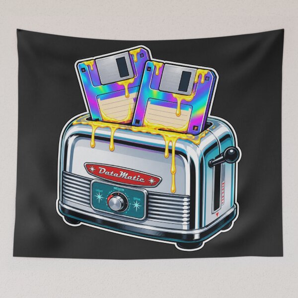 Item preview, Surreal Retro Toaster and Floppy Disk Fusion designed and sold by MarVan-Prints.