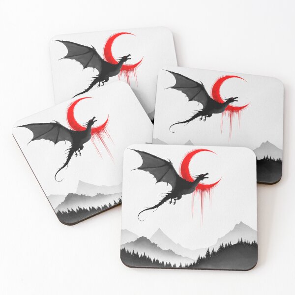 Item preview, Crimson Eclipse Dragon – Minimalist Dark Fantasy Art designed and sold by Ola-urb.