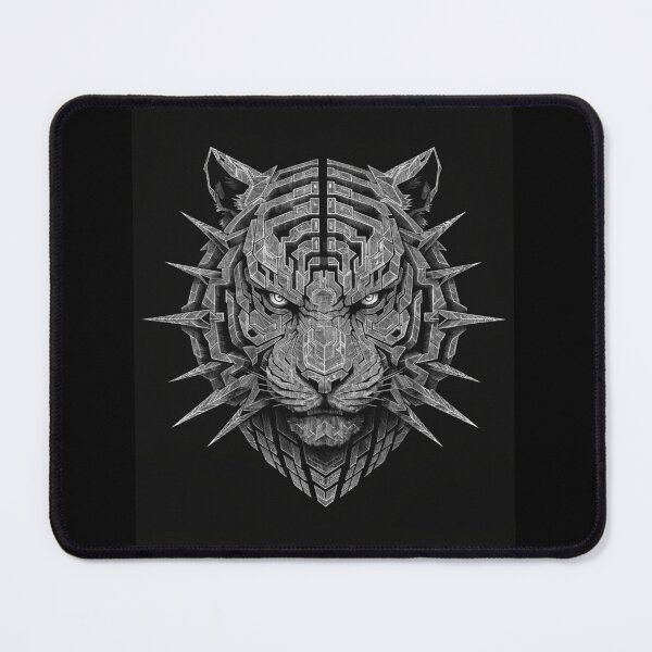 Item preview, RALEOX Cyberpunk Royal Tiger Monochrome Heavy Graphic Streetwear designed and sold by RALEOX.
