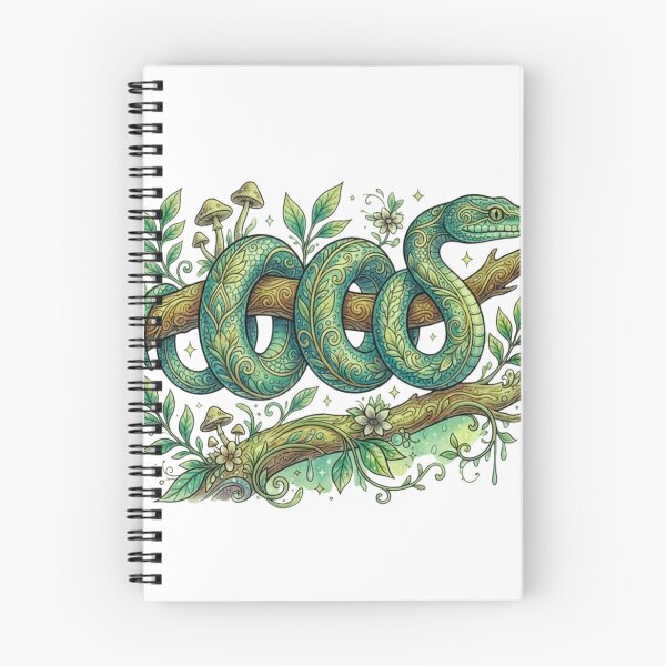Item preview, Mystical Forest Snake Fantasy Nature Illustration designed and sold by HoneyBreezeCo.