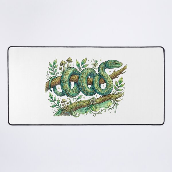 Item preview, Mystical Forest Snake Fantasy Nature Illustration designed and sold by HoneyBreezeCo.