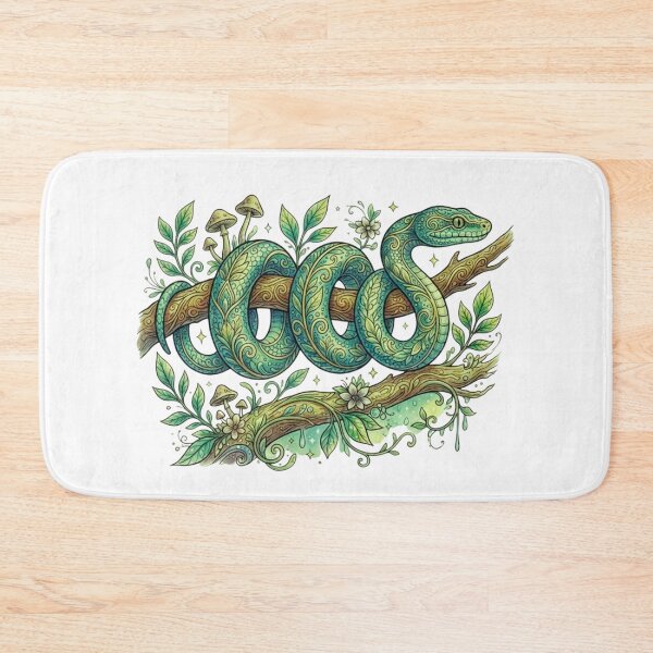Item preview, Mystical Forest Snake Fantasy Nature Illustration designed and sold by HoneyBreezeCo.