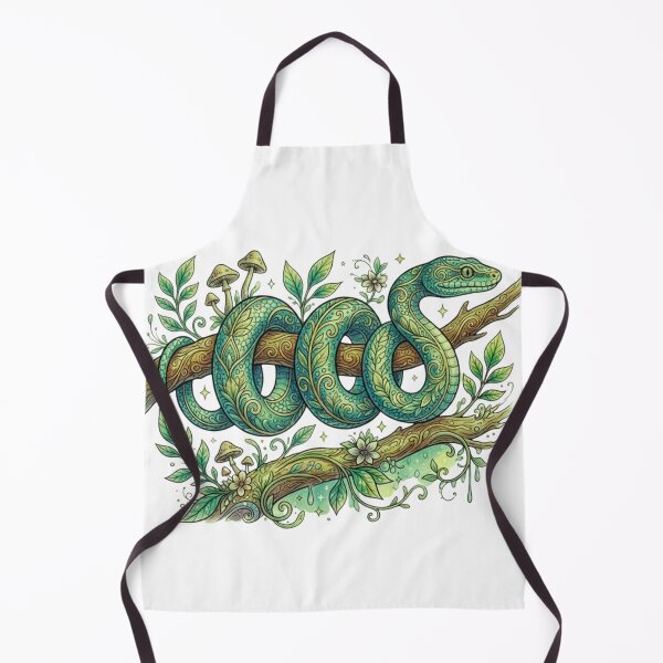 Item preview, Mystical Forest Snake Fantasy Nature Illustration designed and sold by HoneyBreezeCo.