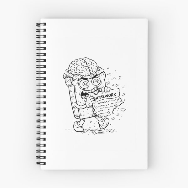 Item preview, Sandwich Eating Homework Funny Student Stress Cartoon designed and sold by ComedyInkFactor.