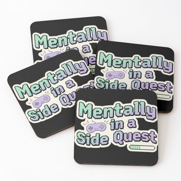 Item preview, Mentally in a Side Quest Funny Gamer Retro Typography designed and sold by AGawas.