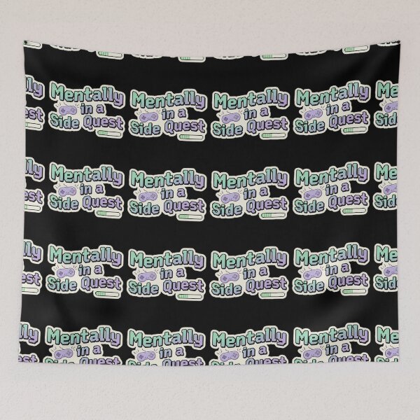 Item preview, Mentally in a Side Quest Funny Gamer Retro Typography designed and sold by AGawas.