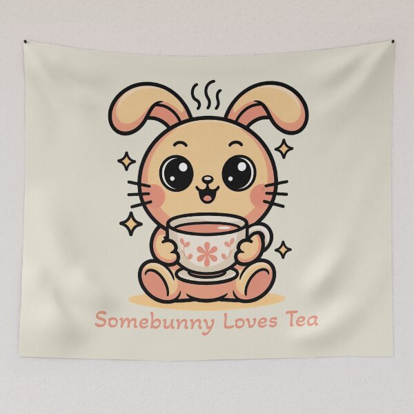 Item preview, Somebunny Loves Tea Cute Kawaii Bunny Pun Art designed and sold by AlexandraSand.