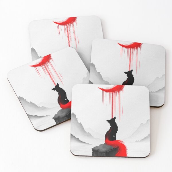 Item preview, Crimson Tail Fox – Mystical Minimalist Fantasy Artwork designed and sold by Ola-urb.