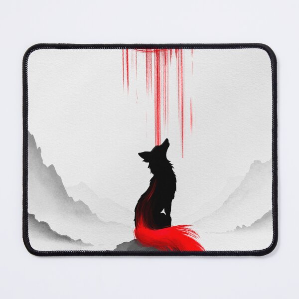 Item preview, Crimson Tail Fox – Mystical Minimalist Fantasy Artwork designed and sold by Ola-urb.