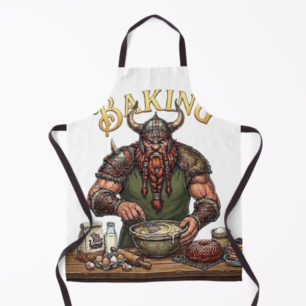 Item preview, Viking Baker Cooking Funny Warrior Chef Art designed and sold by Northern Glow Art.