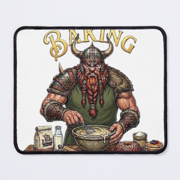 Item preview, Viking Baker Cooking Funny Warrior Chef Art designed and sold by Northern Glow Art.