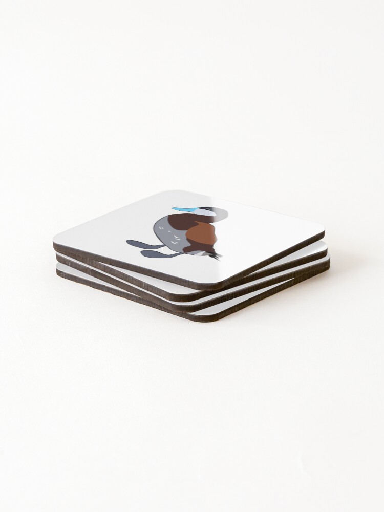 Thumbnail 4 of 5, Coasters (Set of 4), Silly Simple Color Ruddy Duck Cute Sticker designed and sold by MadeleineSharp.