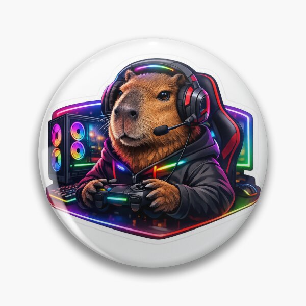 Item preview, Capybara Gaming Cartoon Design designed and sold by Aramdesing.