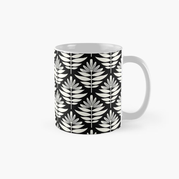 Item preview, Modern wildflower pattern in black and white designed and sold by Jennifer Ladd.