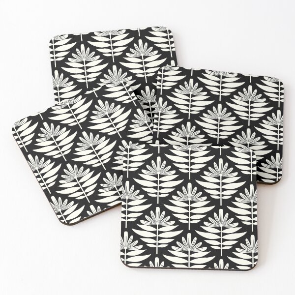 Item preview, Modern wildflower pattern in black and white designed and sold by Jennifer Ladd.