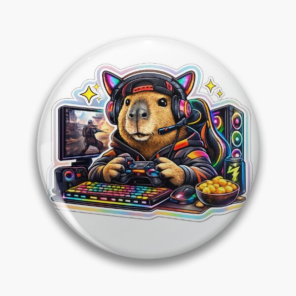 Item preview, Capybara Gaming Cartoon Design designed and sold by Aramdesing.