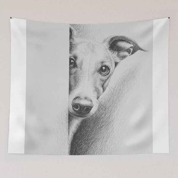 Item preview, Curious sighthound Peeking poster designed and sold by lautir.