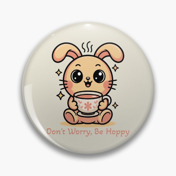 Item preview, Dont Worry Be Hoppy Cute Kawaii Bunny Pun Art designed and sold by AlexandraSand.