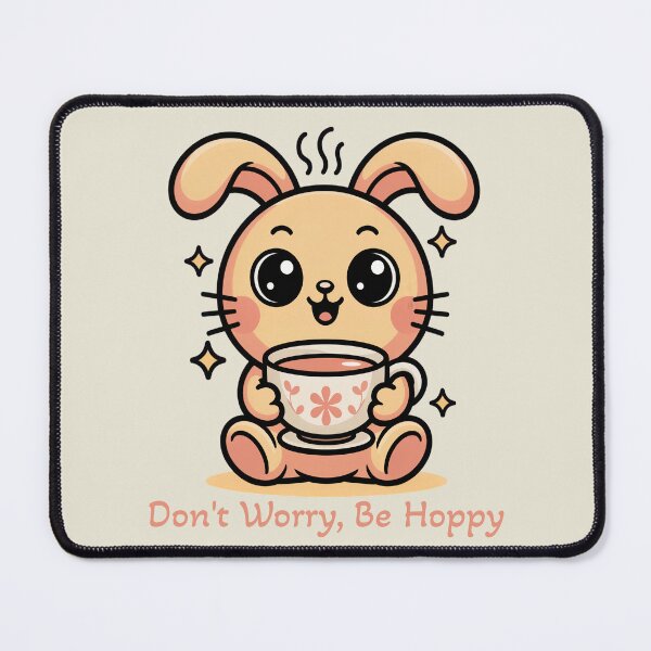 Item preview, Dont Worry Be Hoppy Cute Kawaii Bunny Pun Art designed and sold by AlexandraSand.