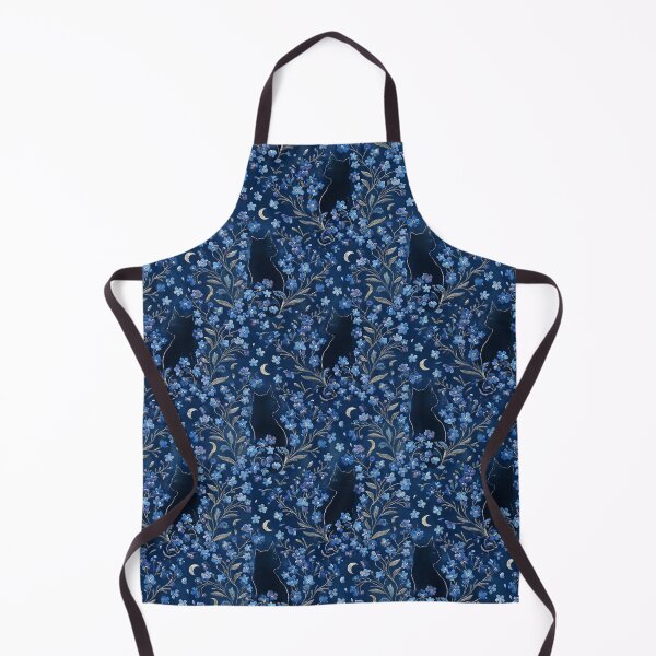 Item preview, Klimt Blue Flowers Moonlit Cat Pattern designed and sold by MythicCotton.