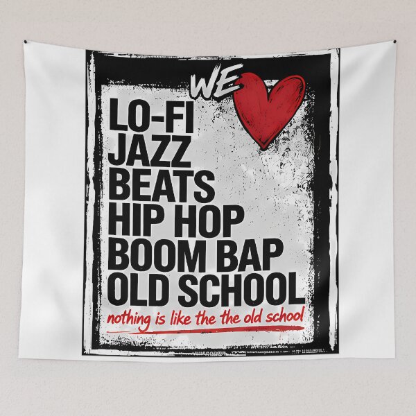 Item preview, WE LOVE LO-FI – Old School Hip Hop Jazz Beats Streetwear Design designed and sold by Salimgor Hangaround Music.