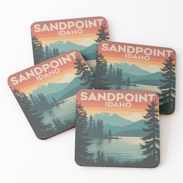 Item preview, Sandpoint Idaho Vintage Travel Poster – Lake & Mountain Retro Landscape designed and sold by ArcticFoxStudio.