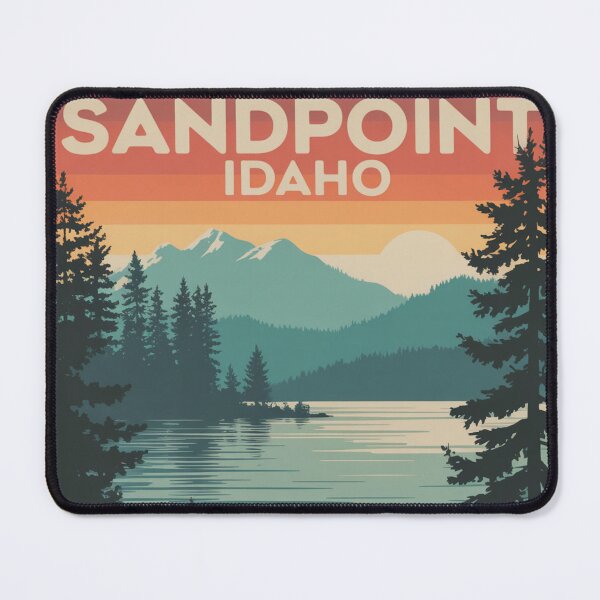 Item preview, Sandpoint Idaho Vintage Travel Poster – Lake & Mountain Retro Landscape designed and sold by ArcticFoxStudio.