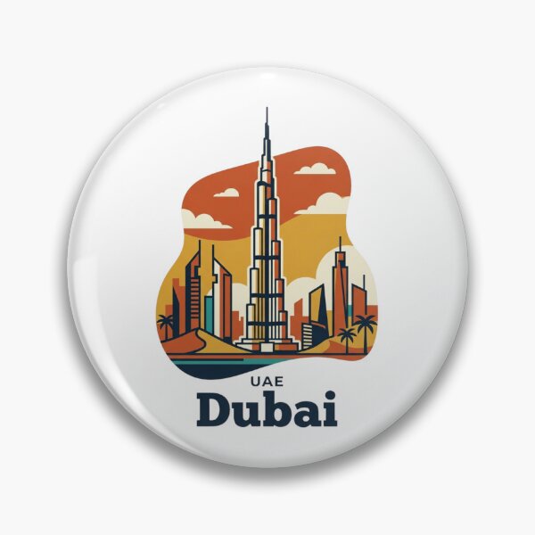 Item preview, Dubai Burj Khalifa Bold Retro Graphic Travel Poster designed and sold by Inkworksbyshery.