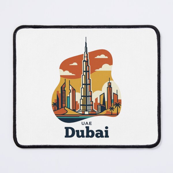 Item preview, Dubai Burj Khalifa Bold Retro Graphic Travel Poster designed and sold by Inkworksbyshery.