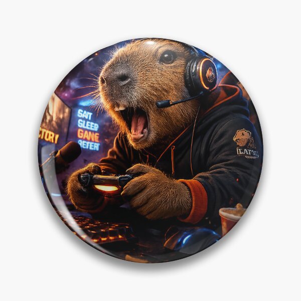 Item preview, Capybara Gaming Cartoon Design designed and sold by Aramdesing.