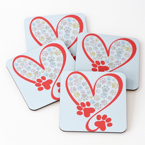 Item preview, Paw prints & red heart designed and sold by Doodles Down South.