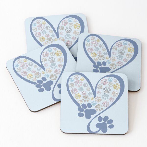 Item preview, Paw prints & blue heart designed and sold by Doodles Down South.