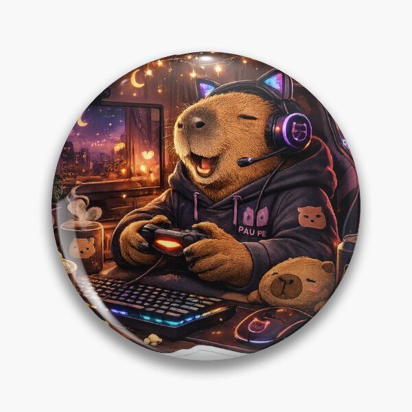 Item preview, Capybara Gaming Cartoon Design designed and sold by Aramdesing.