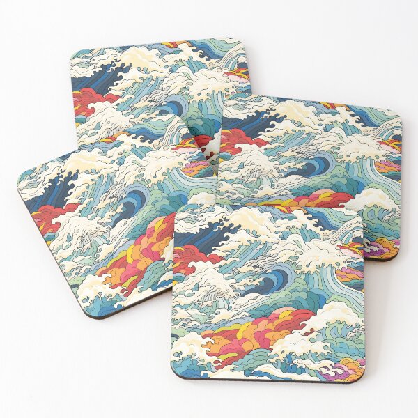 Item preview, Japanese Ocean Wave Pattern – Colorful Ukiyo-e Inspired Aesthetic Design designed and sold by PRINYOS.